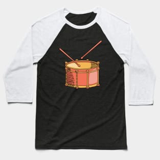 Drum Hand Drawn Line Art Musical Instrument Baseball T-Shirt